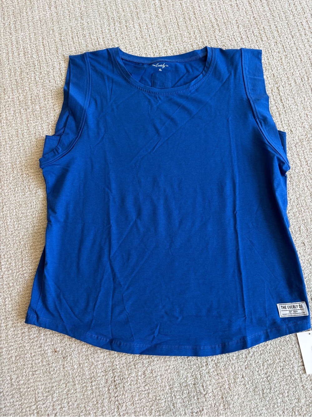 NWT The Everly Co. Essential Tank Blue XL Soft Stretch Sleeveless Top